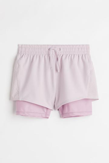 H & M - Double-layer Sports Shorts - Pink