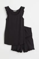 H & M - Mama Ribbed Cotton Set - Black