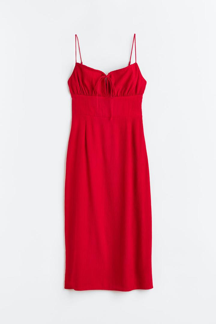 H & M - Tie-detail Dress - Red