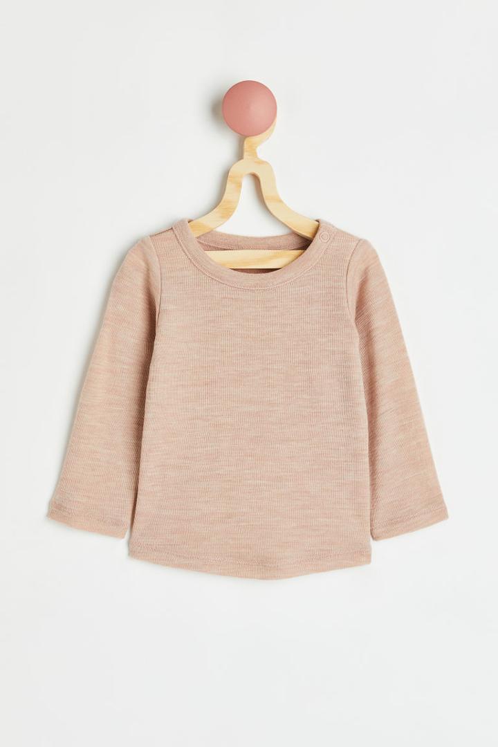 H & M - Long-sleeved Wool Top - Orange