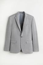 H & M - Slim Fit Jersey Jacket - Gray