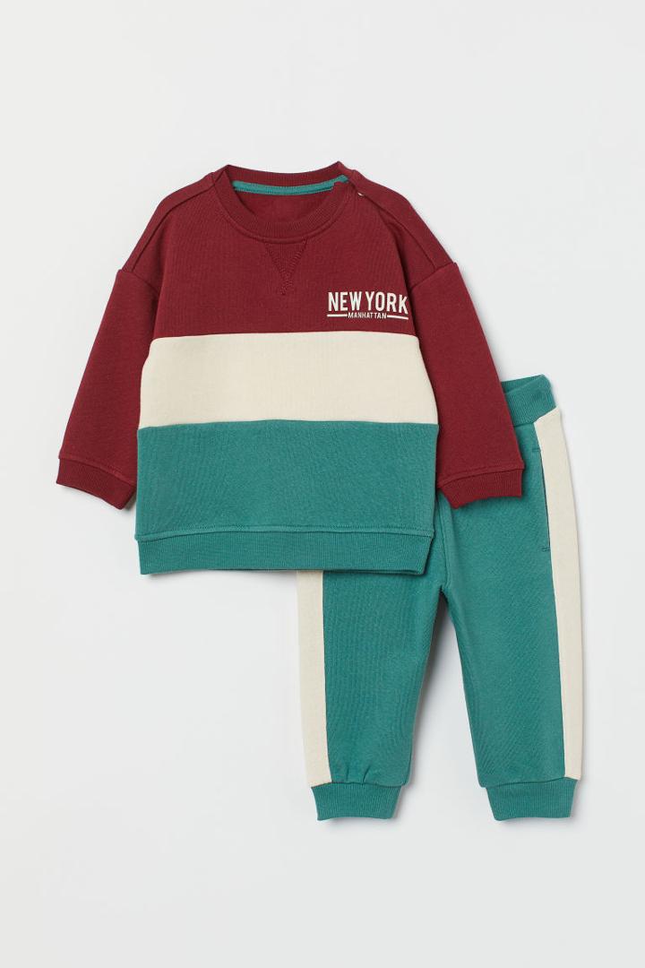 H & M - Sweatshirt And Joggers - Red