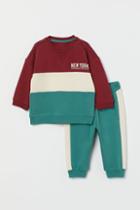 H & M - Sweatshirt And Joggers - Red