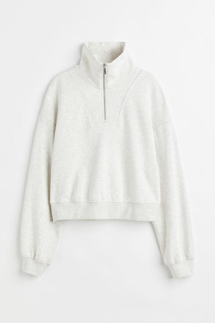 H & M - Half-zip Sweatshirt - Gray