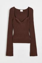 H & M - Rib-knit Sweater - Brown