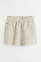 H & M - Linen Shorts - Beige