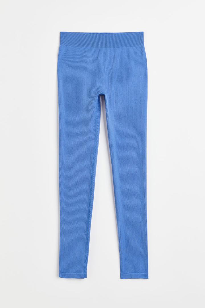 H & M - Thermolite Ribbed Leggings - Blue
