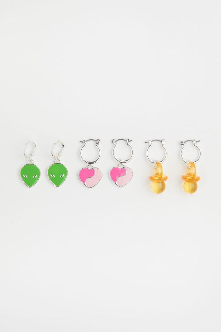 H & M - 3 Pairs Earrings - Green