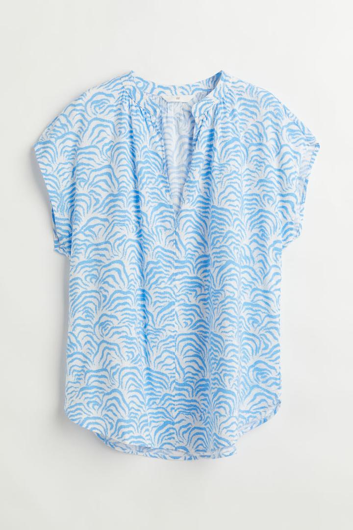 H & M - V-neck Blouse - Blue