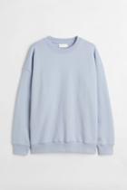 H & M - Oversized Fit Cotton Sweatshirt - Blue