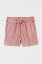 H & M - Twill Utility Shorts - Pink