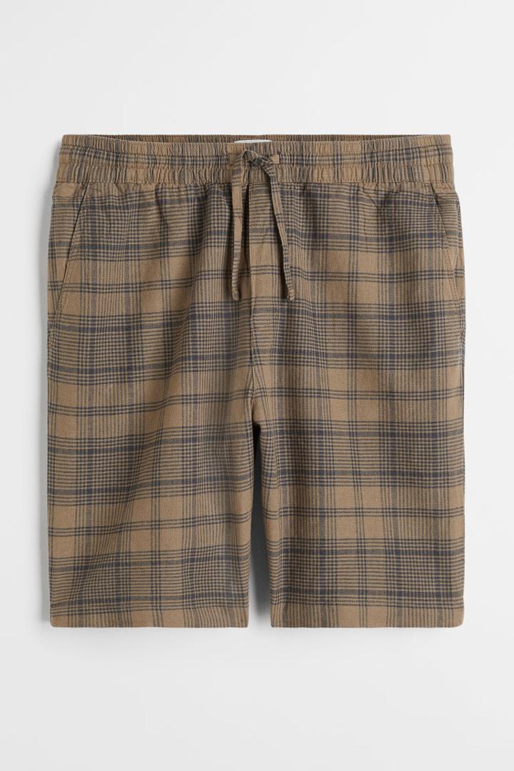 H & M - Relaxed Fit Linen-blend Shorts - Green