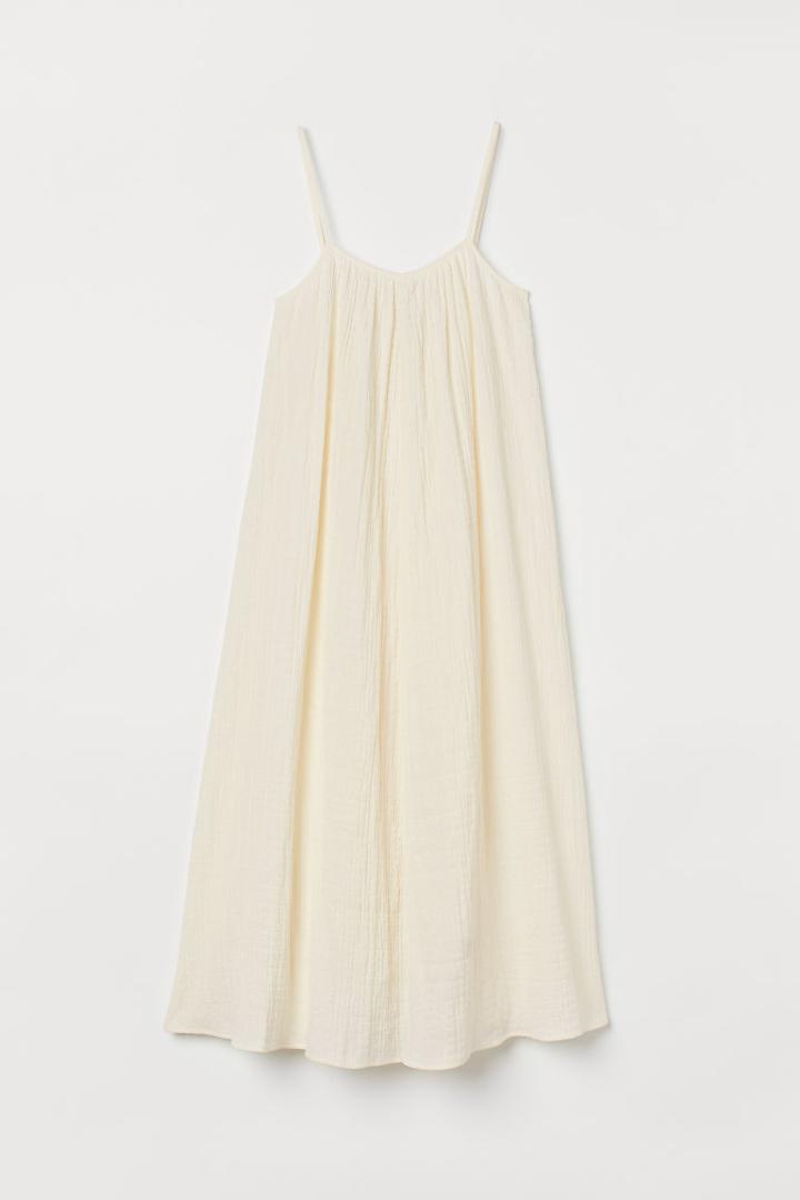 H & M - Wide-cut Long Dress - White