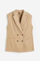 H & M - Sleeveless Jacket - Beige
