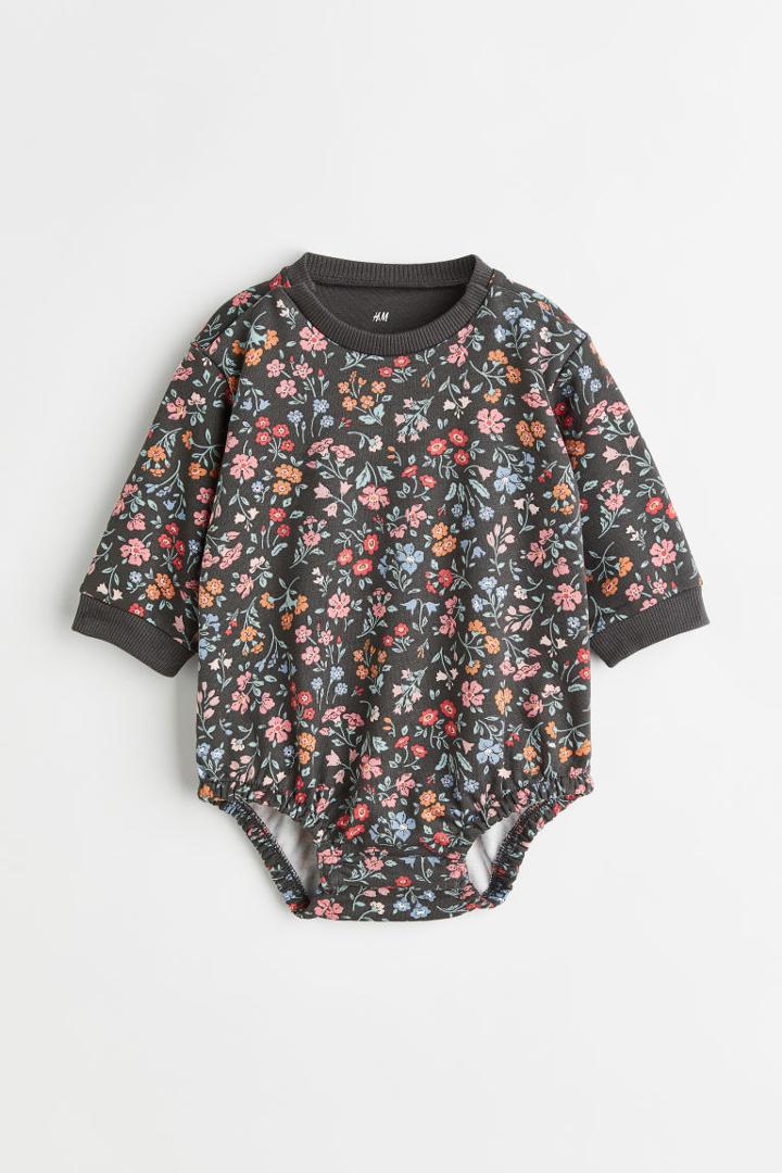 H & M - Sweatshirt Romper Suit - Gray