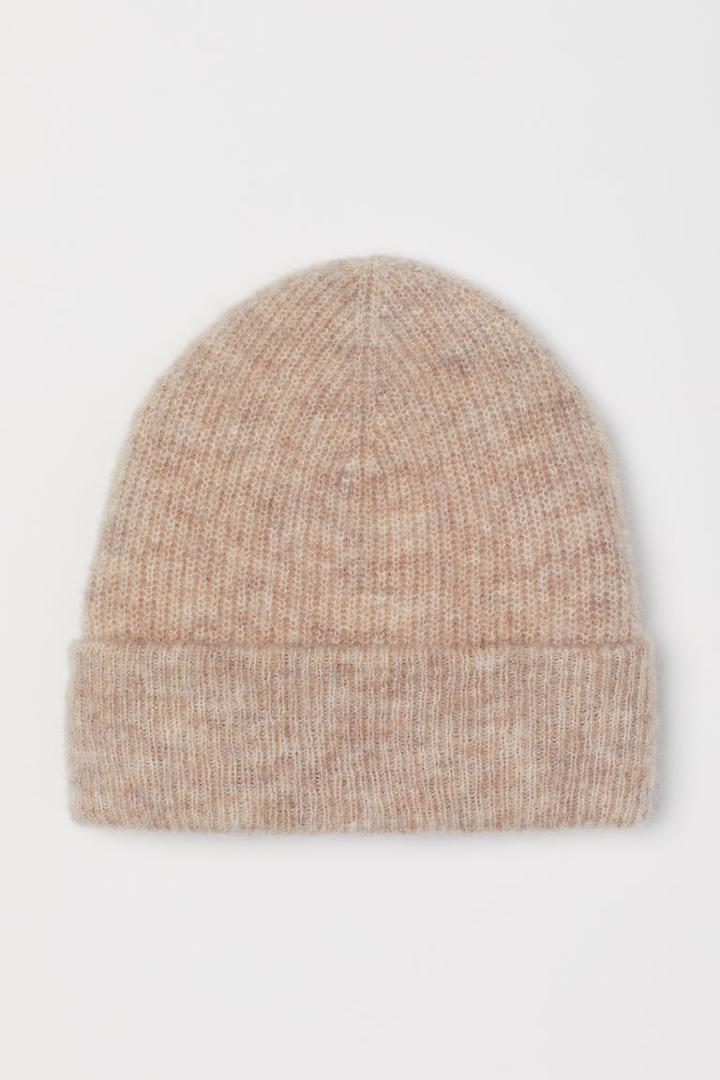H & M - Rib-knit Wool-blend Hat - Brown