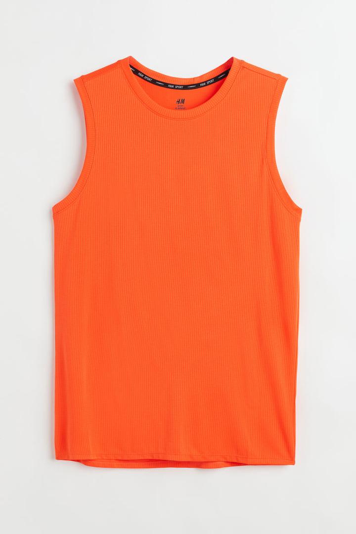 H & M - Regular Fit Running Tank Top - Orange