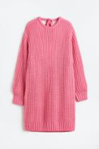 H & M - Open-backed Knit Dress - Pink