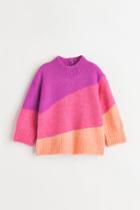 H & M - Knit Mock Turtleneck Sweater - Purple