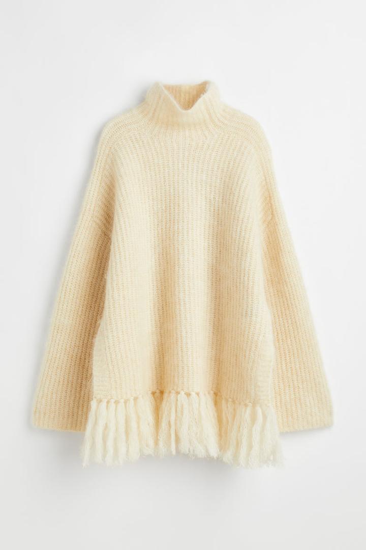 H & M - Sweater With Fringe - White