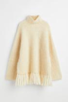 H & M - Sweater With Fringe - White