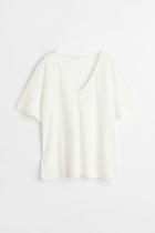 H & M - Linen Jersey T-shirt - White