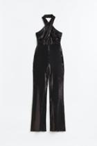 H & M - Glittery Halterneck Jumpsuit - Black
