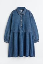 H & M - H & M+ Collared Denim Dress - Blue