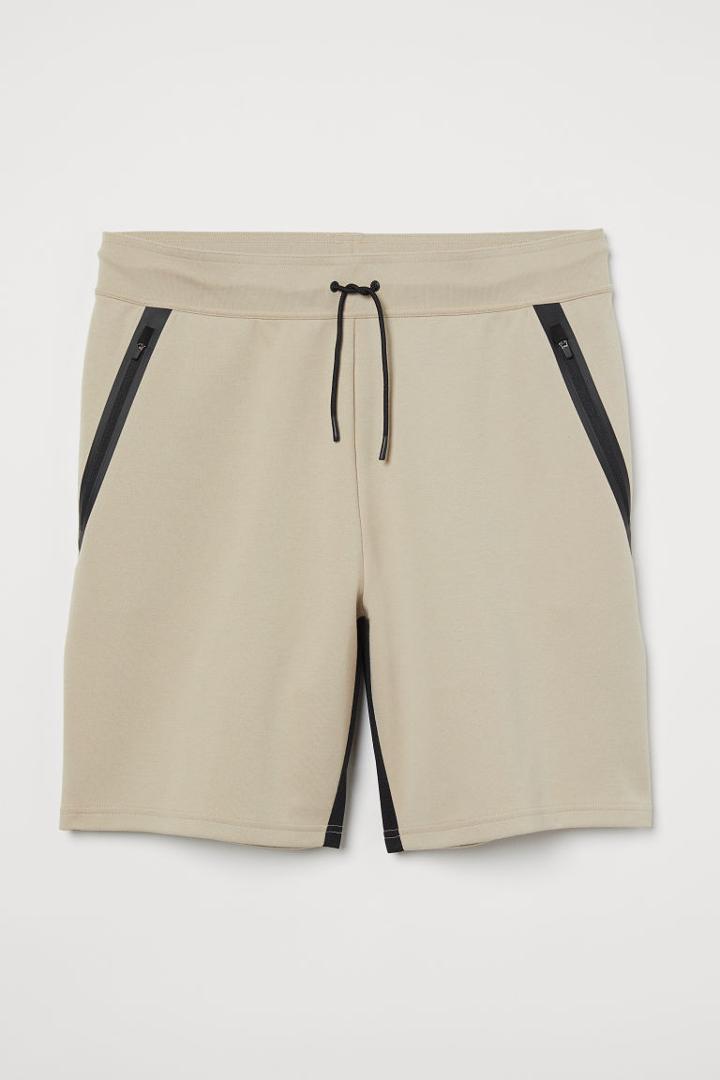 H & M - Regular Fit Sports Shorts - Beige