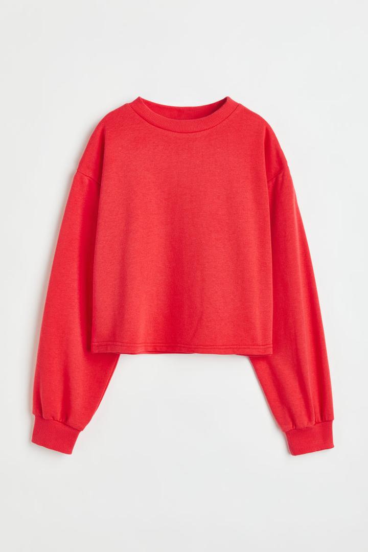 H & M - Boxy Sweatshirt - Red