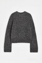 H & M - Oversized Rib-knit Sweater - Black