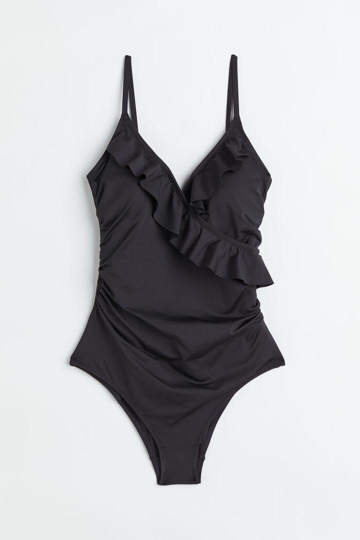 H & M - Flounced Shaping Swimsuit - Black
