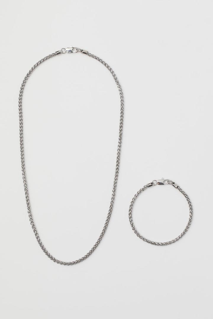 H & M - Necklace And Bracelet - Silver