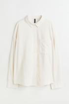 H & M - Oversized Corduroy Shirt - White