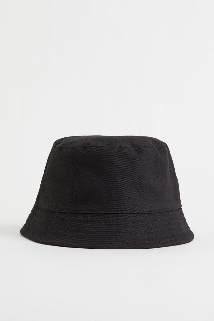 H & M - Cotton Twill Bucket Hat - Black