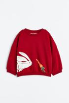 H & M - Print-motif Sweatshirt - Red