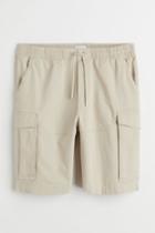 H & M - Regular Fit Twill Cargo Shorts - Beige
