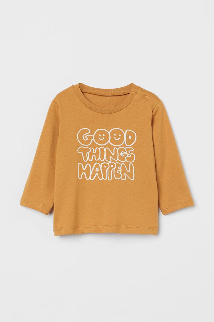 H & M - Cotton Jersey Shirt - Yellow