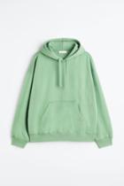 H & M - Oversized Fit Cotton Hoodie - Green