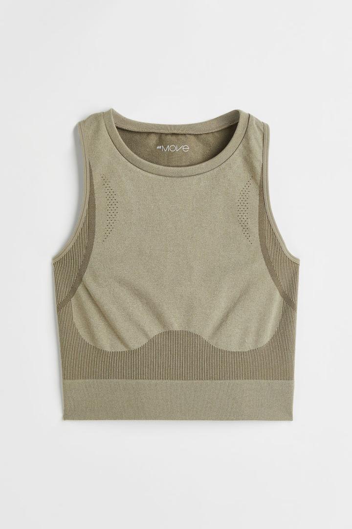 H & M - Seamless Sports Top - Brown