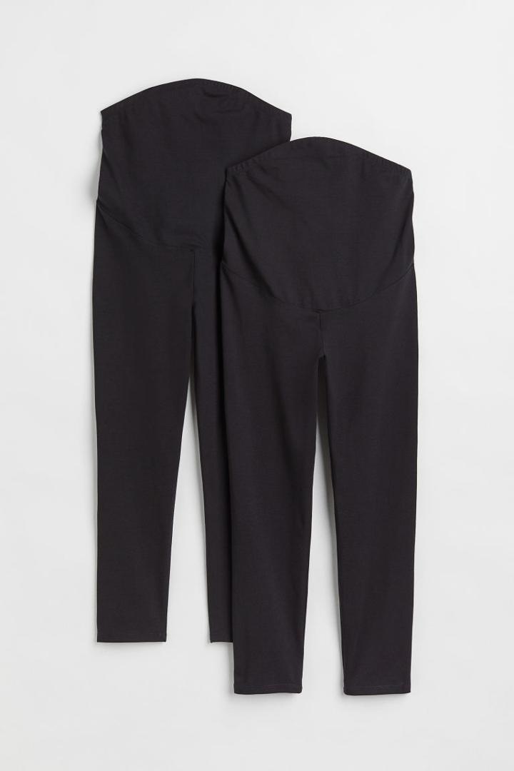 H & M - Mama 2-pack Crop Leggings - Black