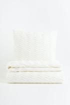 H & M - Tufted Twin Duvet Cover Set - White