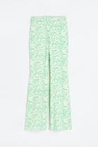 H & M - Tie-detail Flared Leggings - Green