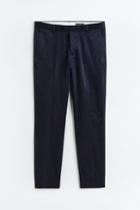 H & M - Slim Fit Velvet Suit Pants - Blue