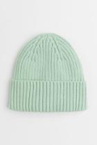 H & M - Rib-knit Cotton Hat - Green