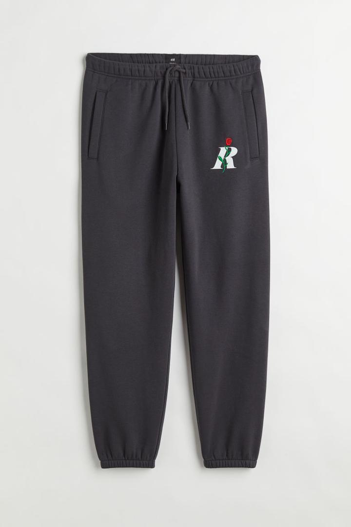 H & M - Regular Fit Printed Joggers - Gray