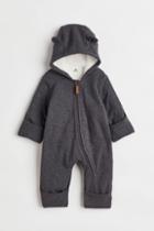H & M - Hooded Jumpsuit - Gray