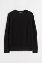 H & M - Muscle Fit Knit Sweater - Black