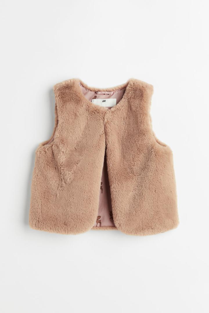 H & M - Fluffy Vest - Beige
