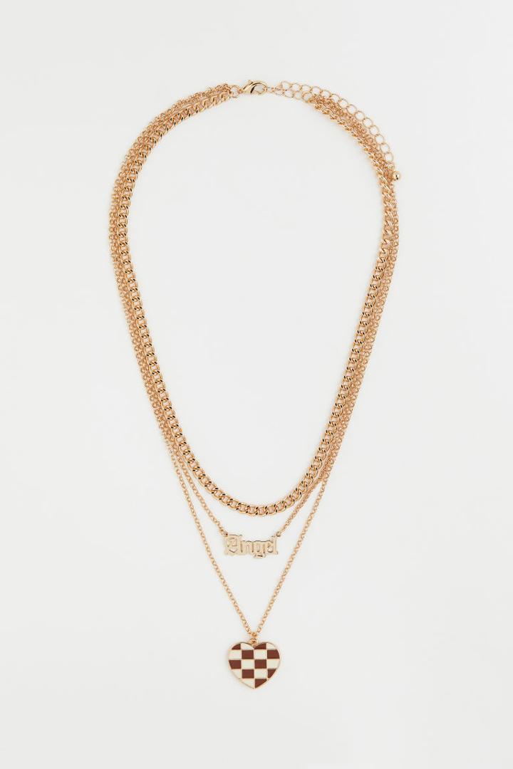 H & M - Triple-strand Necklace - Beige